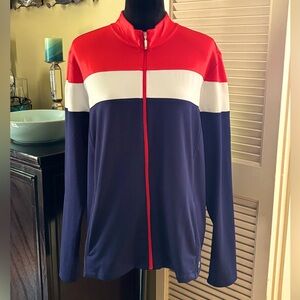 Izod Golf Ladies Full Zipper Jacket Red White & Blue - Size XXL